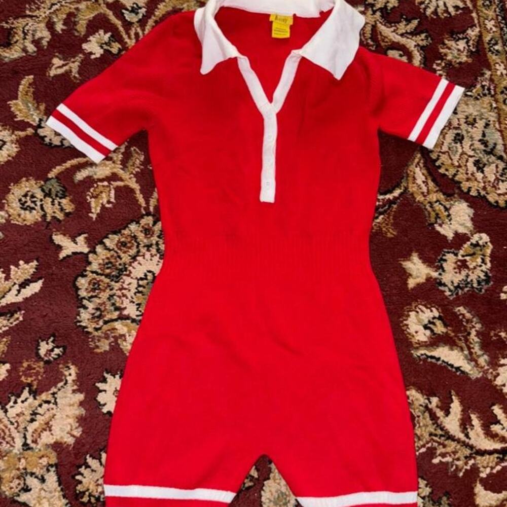 Red daisy dukes polyester